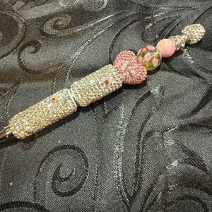 Elegant Crystal Pen with Pink and Silver Accents